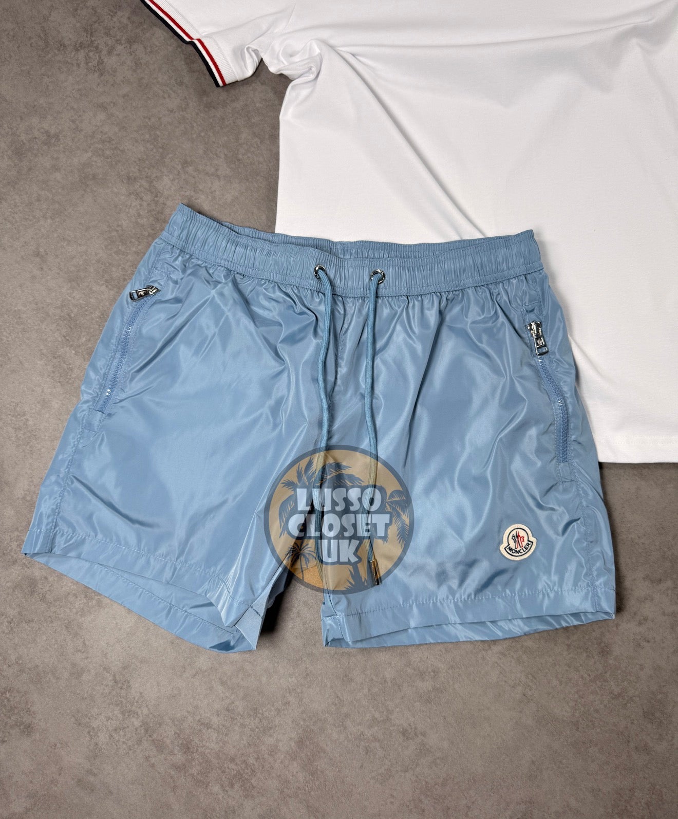 Mon - Zip Baby Blue Shorts