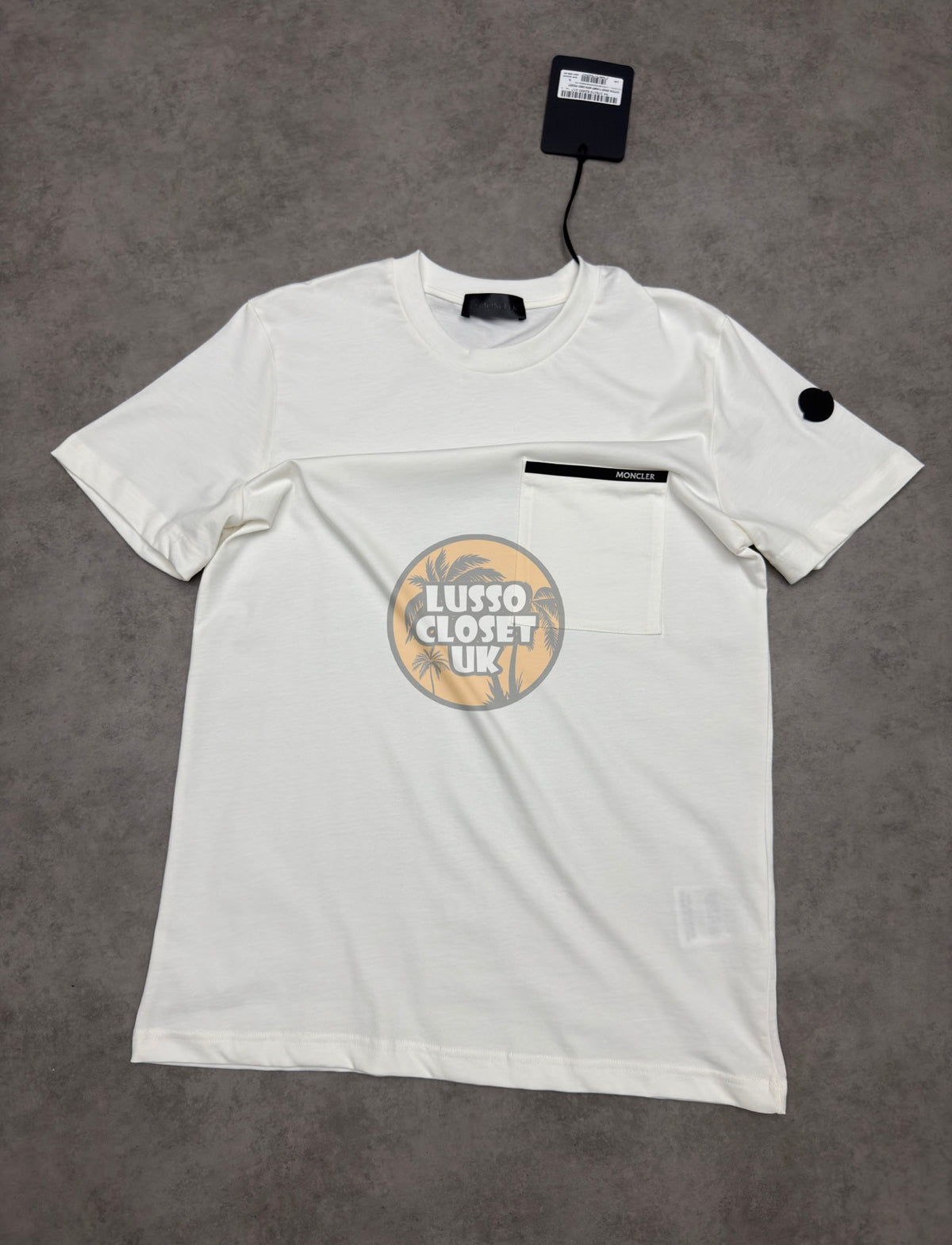 M - White Chest Strip T Shirt