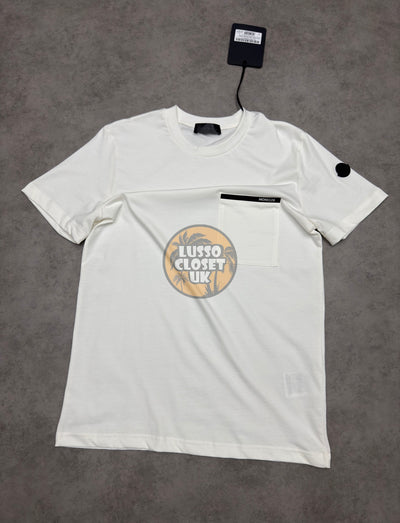 M - White Chest Strip T Shirt