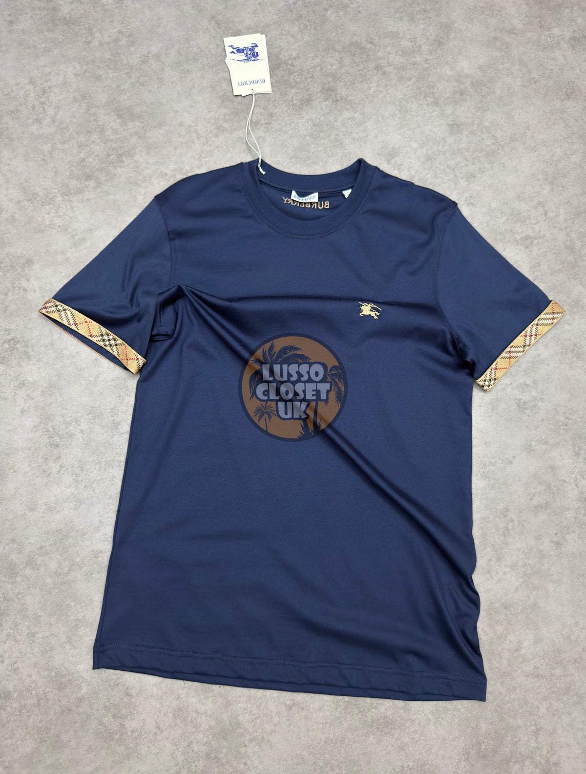 BRB - Navy Check Arm T Shirt