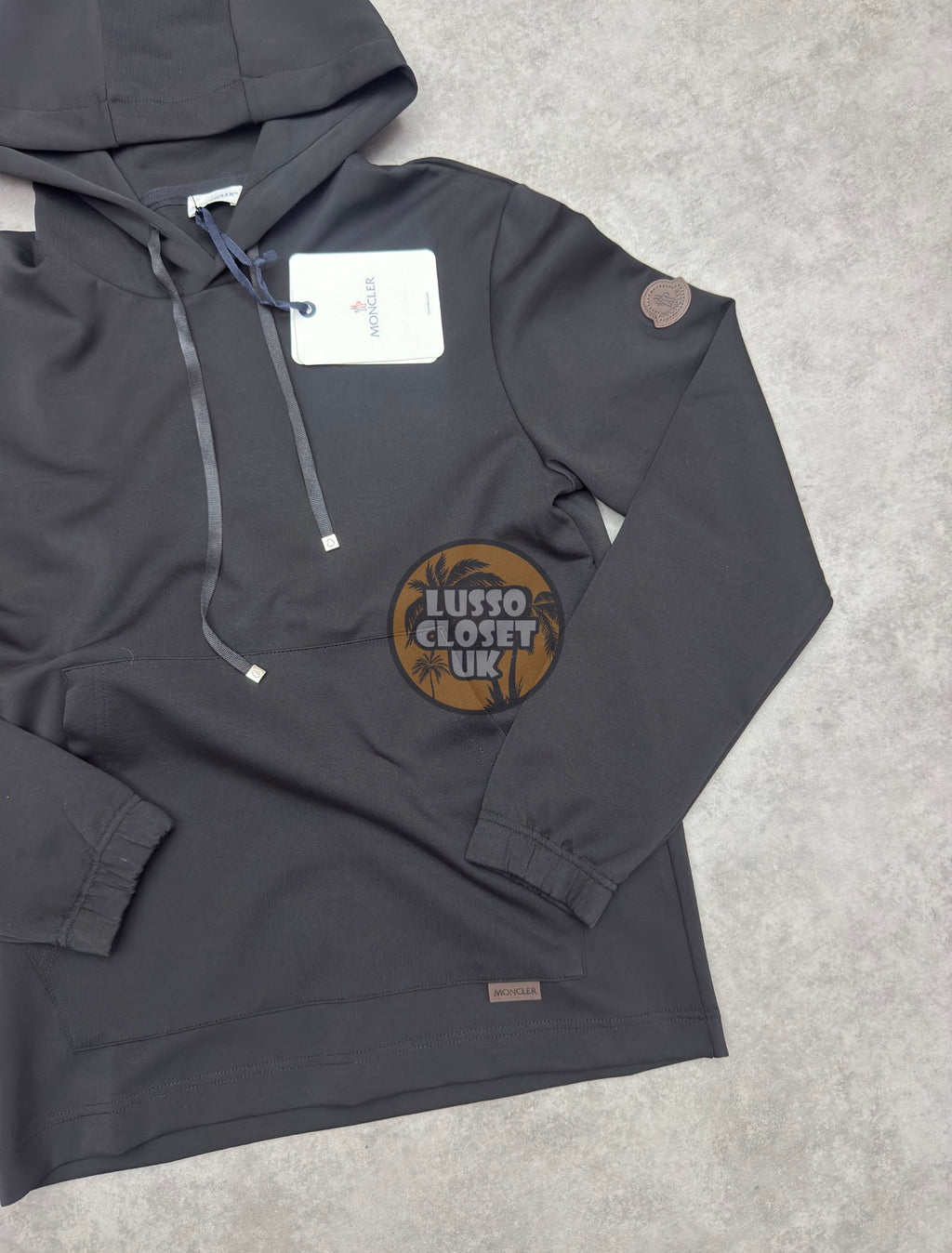 M - Black Hoodie Brown Badge