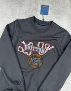 Lou - Black Embroidered Scarf Sweater