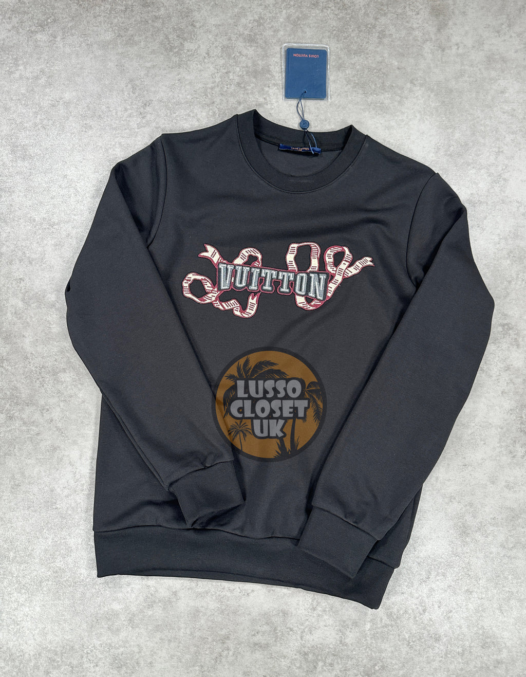 Lou - Black Embroidered Scarf Sweater