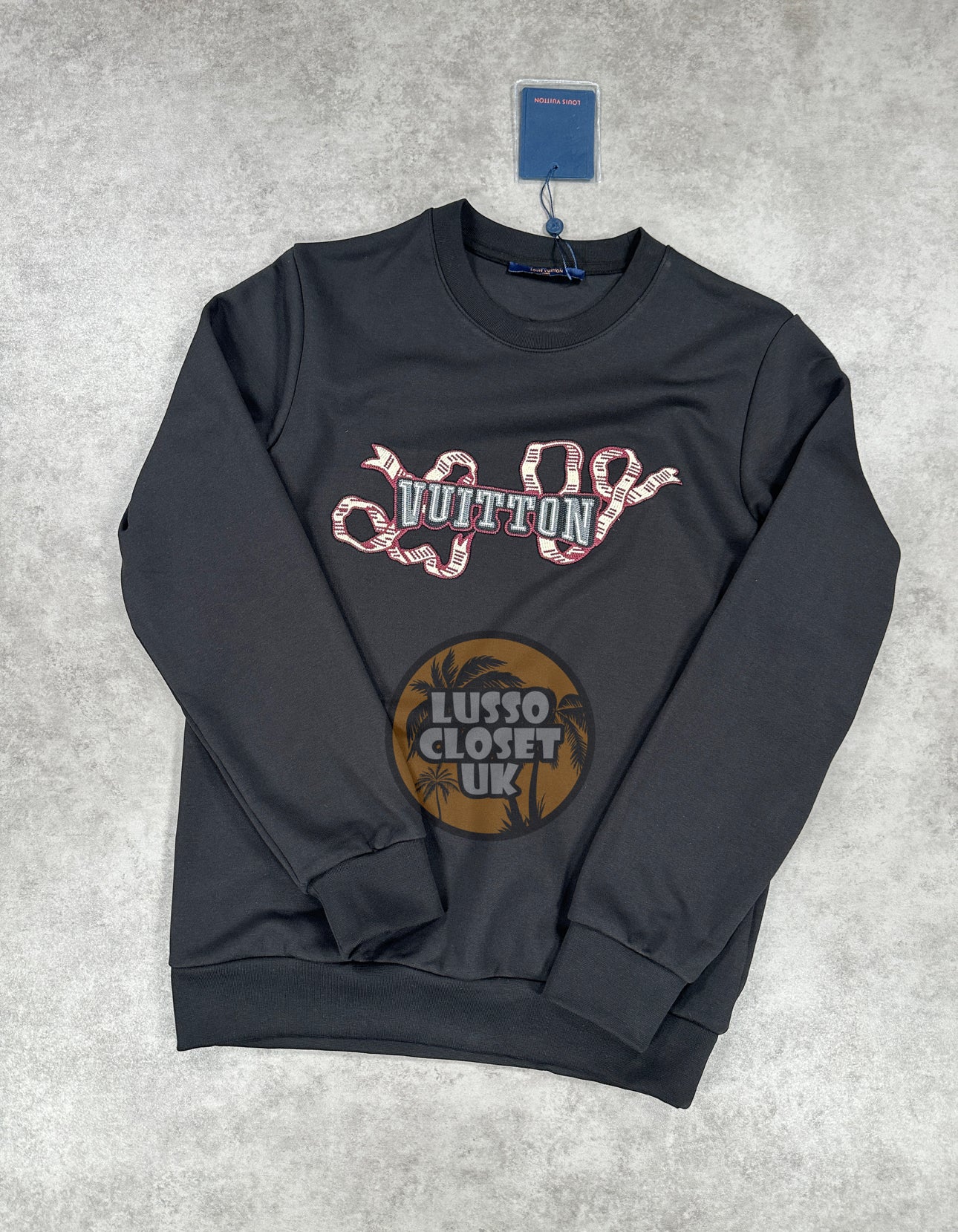 Lou - Black Embroidered Scarf Sweater