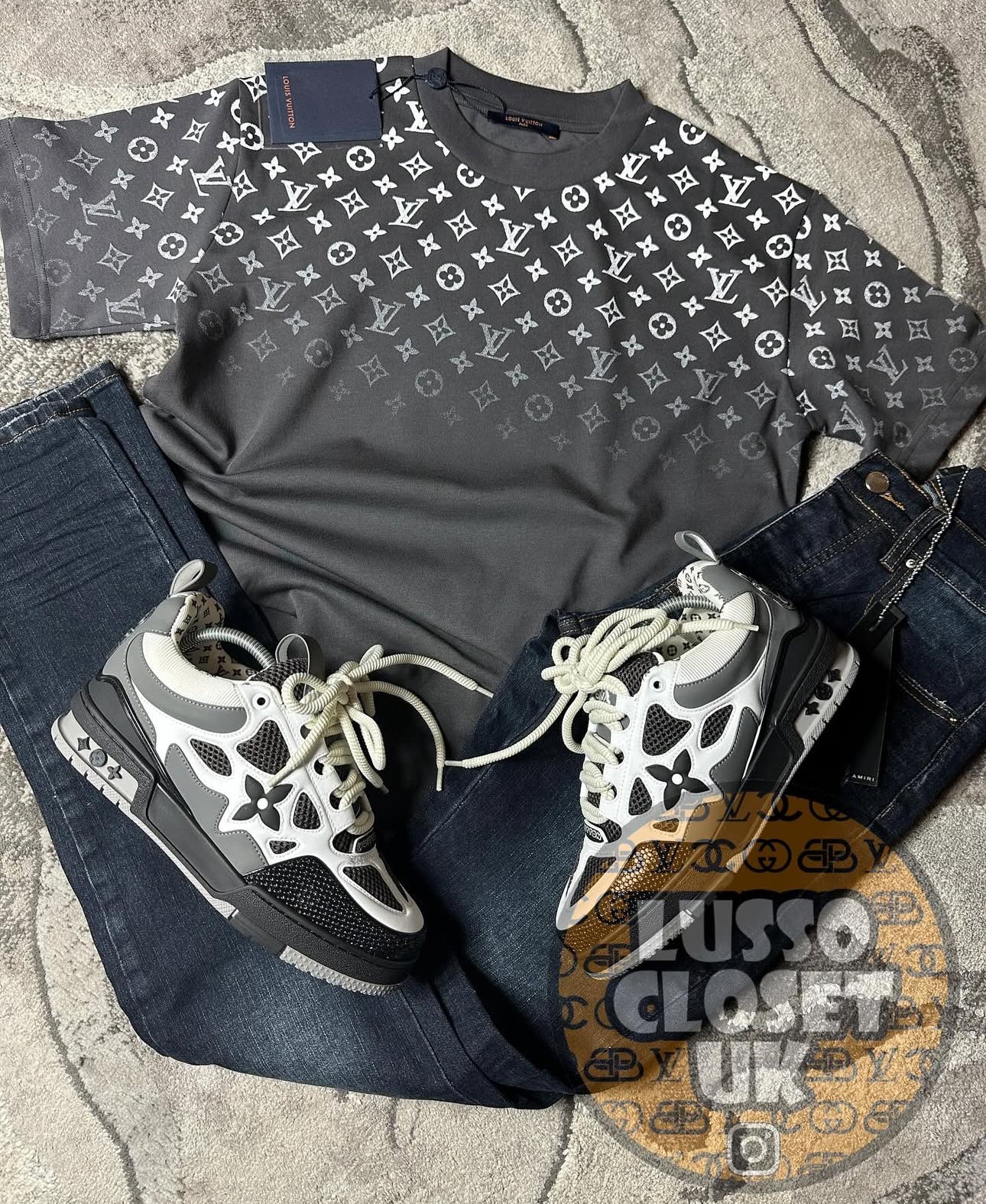 Lou - Grey Fade T Shirt