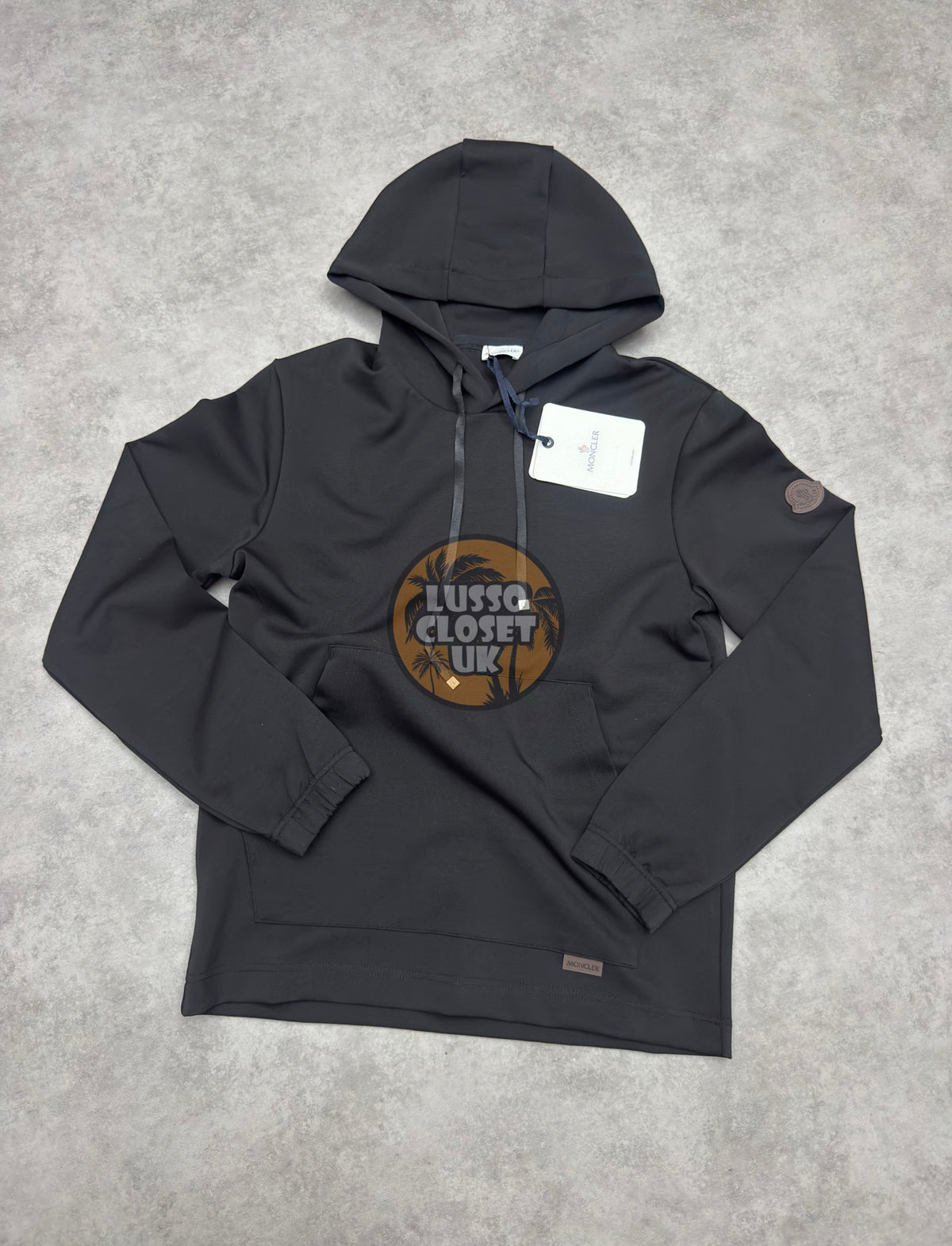 M - Black Hoodie Brown Badge