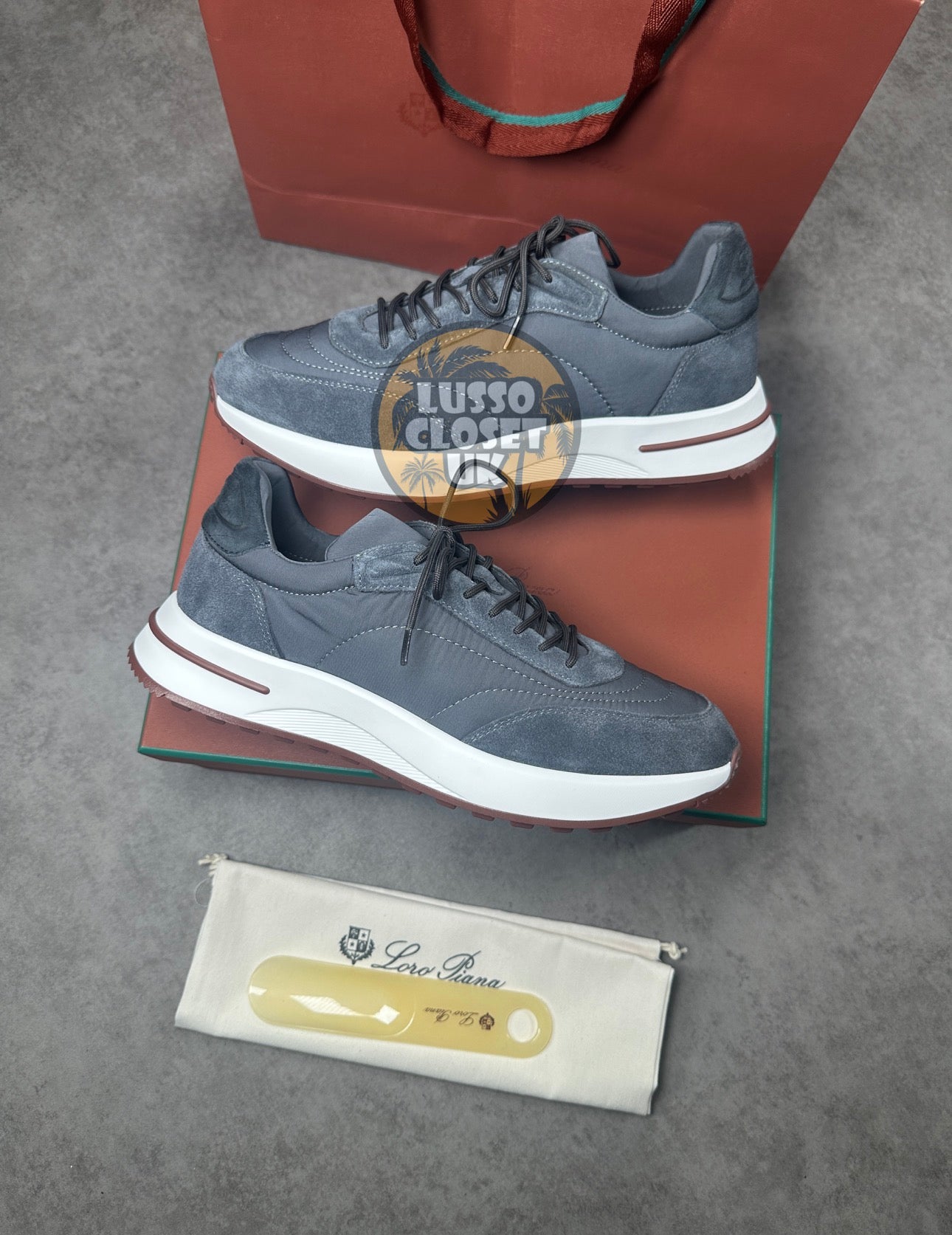 LP - Grey & White Trainers